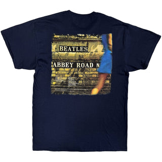 The Beatles Unisex T-Shirt: Vintage Abbey Road (Navy Blue) (Back Print)