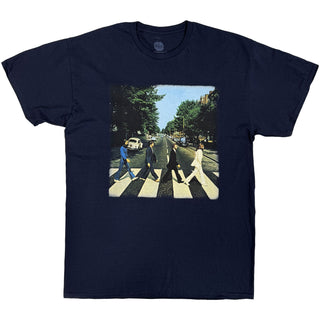 The Beatles Unisex T-Shirt: Vintage Abbey Road (Navy Blue) (Back Print)