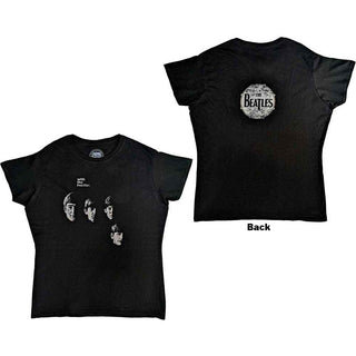 The Beatles Ladies Slim Fit T-Shirt: With The Beatles (Back Print)