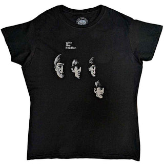 The Beatles Ladies Slim Fit T-Shirt: With The Beatles (Back Print)