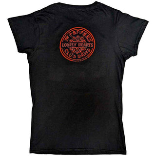 The Beatles Ladies Slim Fit T-Shirt: Sgt Pepper (Back Print)