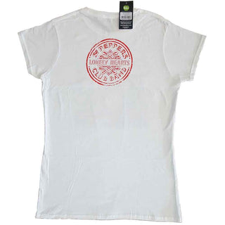 The Beatles Ladies Slim Fit T-Shirt: Sgt Pepper (Back Print)