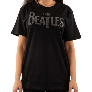 The Beatles Embellished T-Shirt: Drop T Logo (Diamante)