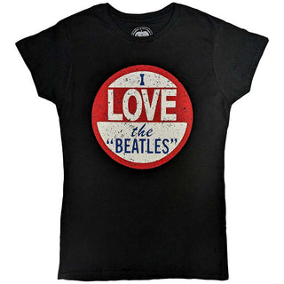 The Beatles Ladies Slim Fit T-Shirt: I Love The Beatles (Back Print)