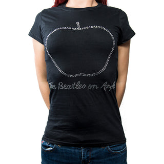 The Beatles Ladies Embellished T-Shirt: On Apple (Diamante)