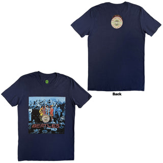 The Beatles T-Shirt: Sgt Pepper Blue (Back Print)