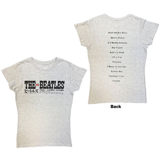 The Beatles Ladies Slim Fit T-Shirt: Budokan Set List (Back Print)