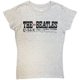 The Beatles Ladies Slim Fit T-Shirt: Budokan Set List (Back Print)