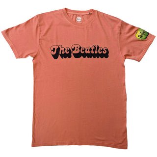 The Beatles T-Shirt: 70s Logo (Red) (Sleeve Print & Wash Collection)