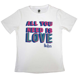 The Beatles Ladies Slim Fit T-Shirt: All You Need Is Love
