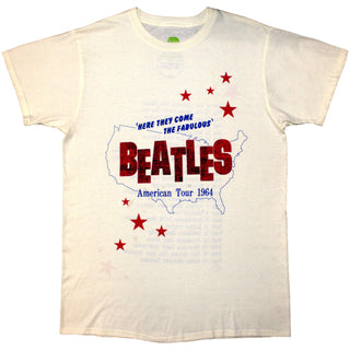 The Beatles Unisex T-Shirt: American Tour '64 (Natural) (Back Print)