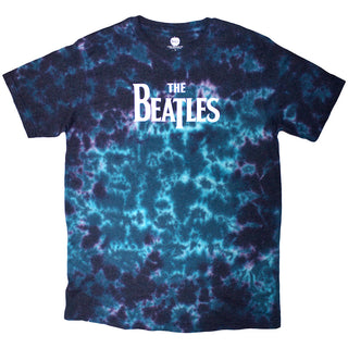The Beatles T-Shirt: Drop T Logo (Blue) (Wash Collection)
