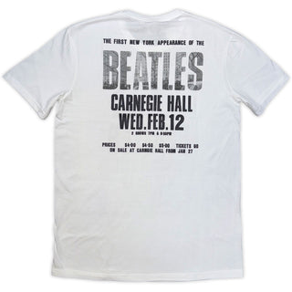 The Beatles T-Shirt: Tour '64 Carnegie Hall (White) (Back Print)