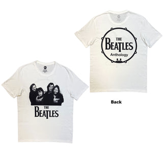The Beatles T-Shirt: Group Photo Anthology Drum (White) (Back Print)