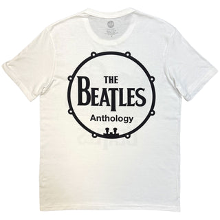 The Beatles T-Shirt: Group Photo Anthology Drum (White) (Back Print)