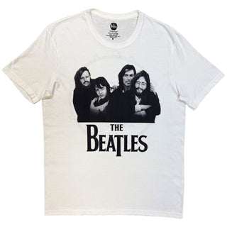 The Beatles T-Shirt: Group Photo Anthology Drum (White) (Back Print)