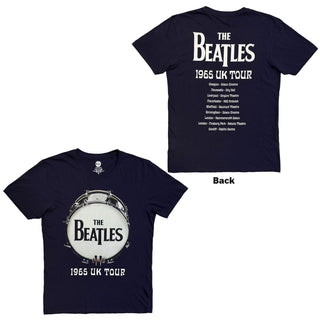 The Beatles T-Shirt: 1965 UK Tour Ringo Drum (Navy Blue) (Back Print)