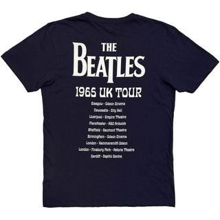 The Beatles T-Shirt: 1965 UK Tour Ringo Drum (Navy Blue) (Back Print)