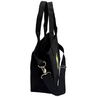 The Beatles Cotton Tote Bag: White Album Faces & Apple (Black) (Back Print)