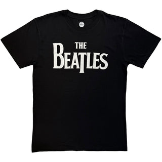 The Beatles T-Shirt: Drop T Logo Mono (Black)