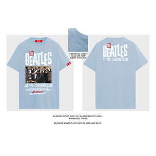 The Beatles Unplugged T-Shirt: Cavern (Light Blue) (Back Print)