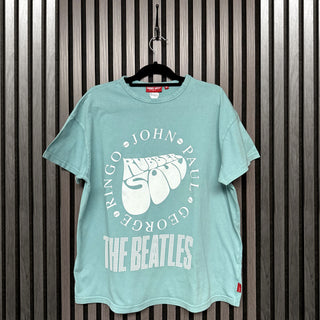 The Beatles Ladies Unplugged T-Shirt: Rubber Soul Circle (Blue)