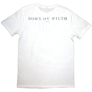 Behemoth Unisex T-Shirt: The Shit Ov God Sepia Parchment (White) (Back Print)