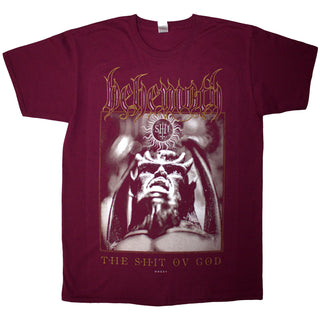 Behemoth Unisex T-Shirt: The Shit Ov God Cover (Red) (Back Print)
