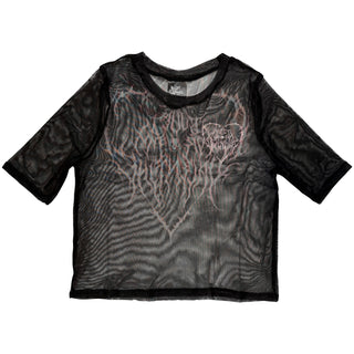 Bullet For My Valentine Ladies Mesh Crop Top: Deathcore (Black) (Front & Back)