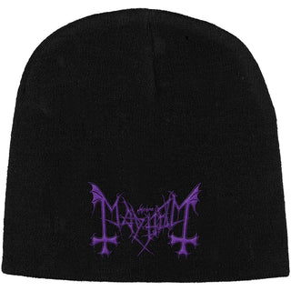 Mayhem Beanie Hat: Purple Logo