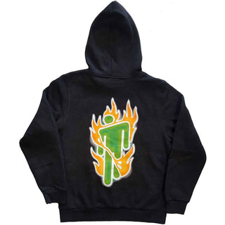 Billie Eilish Pullover Hoodie: Airbrush Flames Blohsh (Back Print)