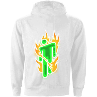 Billie Eilish Pullover Hoodie: Airbrush Flames Blohsh (Back Print)