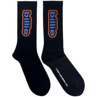 Billie Eilish Terry Socks: Outline Logo (Black)