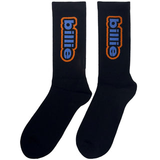 Billie Eilish Terry Socks: Outline Logo (Black) (UK Size 7 - 11)