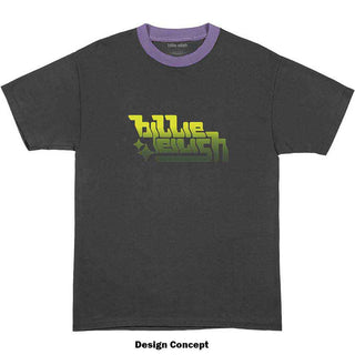 Billie Eilish Ringer T-Shirt: Neon Green Logo