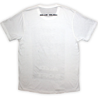 Billie Eilish Unisex T-Shirt: Hit Me Hard And Soft Falling (White) (Back Print)