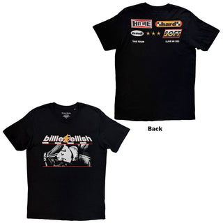Billie Eilish T-Shirt: Racer Graphic (Black) (Back Print)