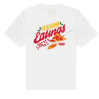 Stranger Things T-Shirt: Season Of Eating Pizza (White)