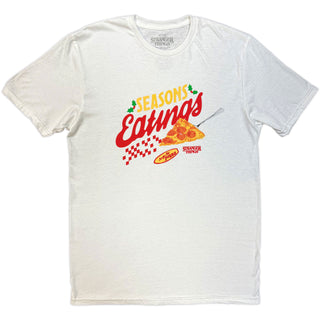 Stranger Things T-Shirt: Season Of Eating Pizza (White)