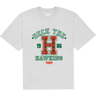Stranger Things T-Shirt: Deck The Hawkins (Grey)