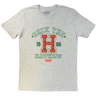 Stranger Things T-Shirt: Deck The Hawkins (Grey)