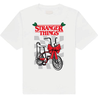 Stranger Things T-Shirt: Christmas Bike (White)