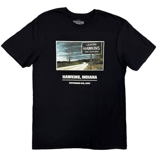 Stranger Things T-Shirt: Hawkins Indiana (Black)