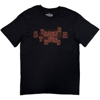 Stranger Things T-Shirt: Neon Logo (Black)