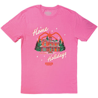 Stranger Things T-Shirt: Home Holidays (Pink)