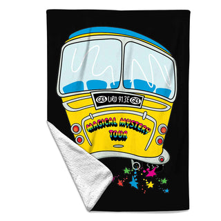 The Beatles Sherpa Fleece Blanket: Mystery Tour Bus (Multicolour)