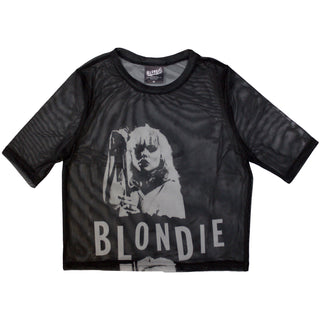Blondie Ladies Crop Top: Mic Stand (Mesh)