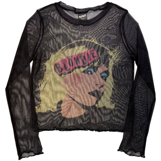 Blondie Ladies Long Sleeve T-Shirt: Punk Poster (Mesh)