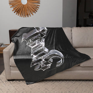 Ghost Sherpa Fleece Blanket: Chrome Logo (Multicolour)