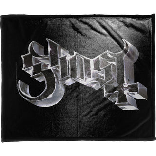 Ghost Sherpa Fleece Blanket: Chrome Logo (Multicolour)